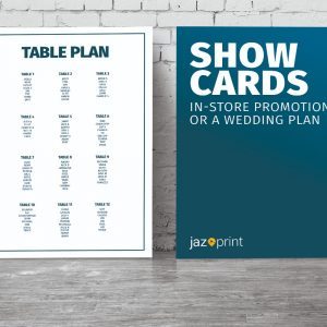 show card and table plan printing