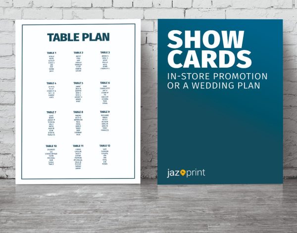 show card and table plan printing