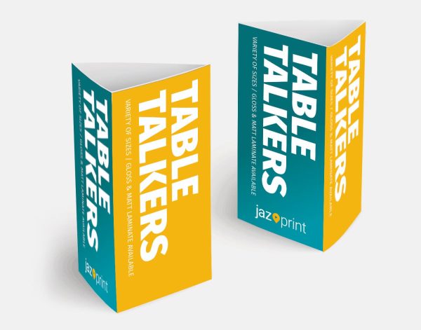 square and triangular table talker printing